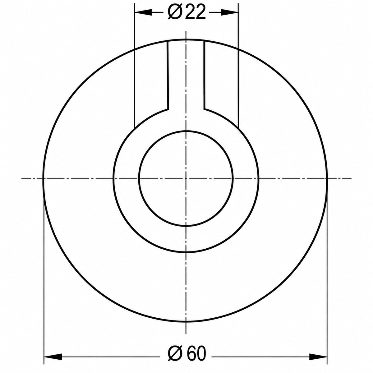 ROSETA DECORATIVA 60MM BLANCA P/TUBOS DE 22MM