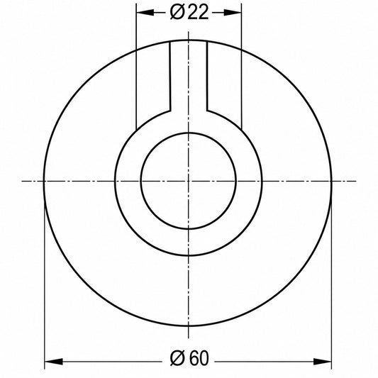 ROSETA DECORATIVA 60MM BLANCA P/TUBOS DE 22MM